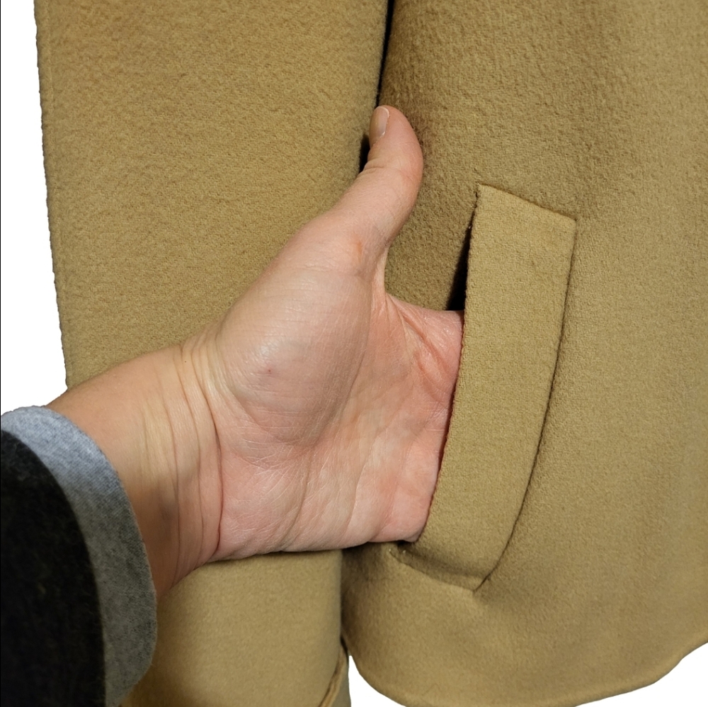 Talbots tan waistcoat, collar, and a military-inspired design, size 10. - Picture 6 of 15